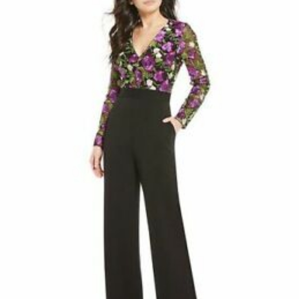 Belle Badgley Mischka Floral Jumpsuit Sz. 2